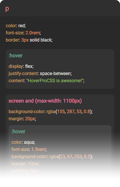 Picture of what HoverProCSS looks like